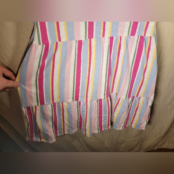 Gap Women's Summer Dress Large Sleeveless Multi Stripe Print Midi Summer Dress - Picture 4 of 8